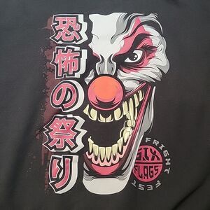 VTG Six Flags Fright Fest Hoodie Sweatshirt Clown Halloween XXL 00s Y2K